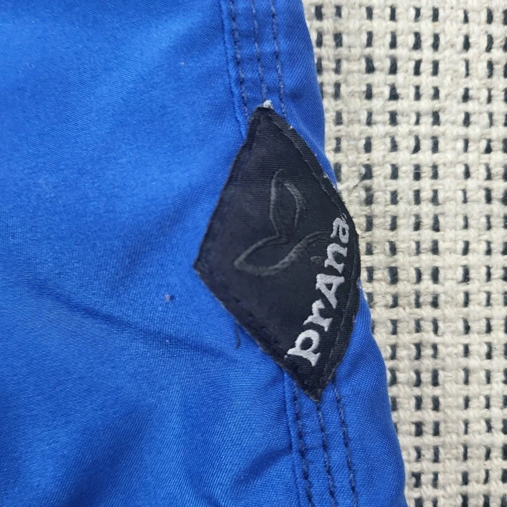 PrAna Shorts Mens Medium Blue Solid Swim Trunks‎ Elastic Waist Pockets Casual